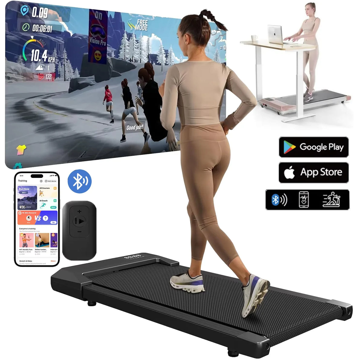 Superun Electric Home Treadmill With LCD Display And Bluetooth Connectivity
