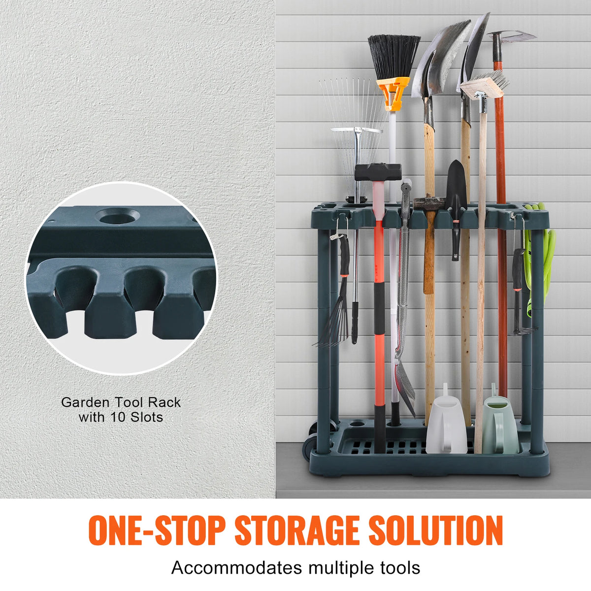 SucceBuy Garden Yard Tool Storage Tower Rack Organizer Stand