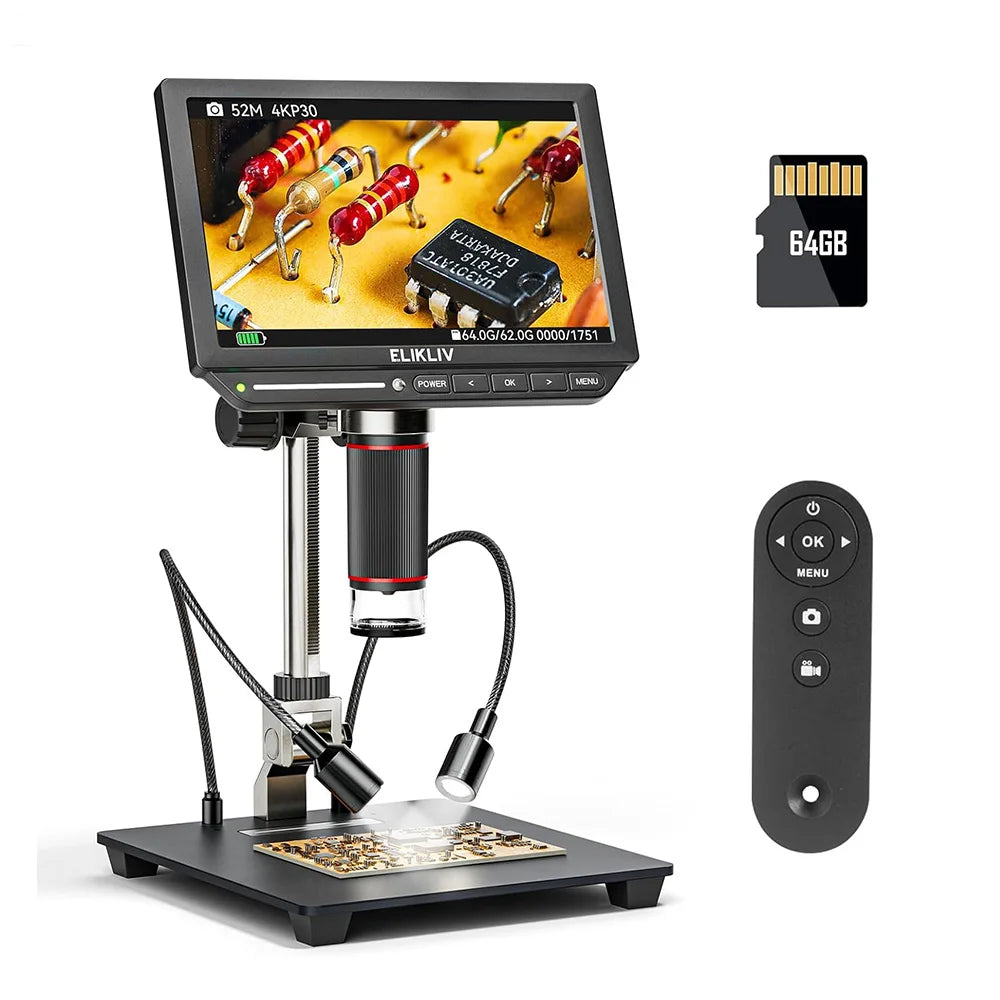 Elikliv EM4K 4K HDMI Digital Microscope For Electronics Soldering
