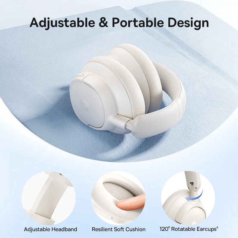 Baseus Bass Wireless Bluetooth Over Ear Headphones Active Noise Cancellation