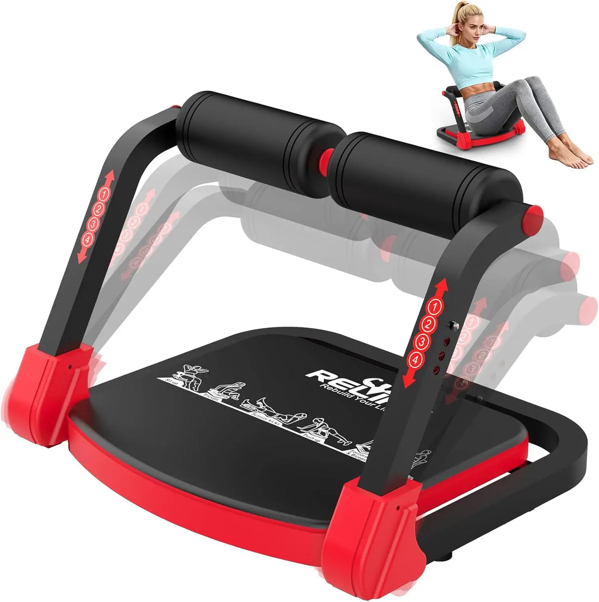 Foldable Adjustable Core Training Machine Automatic Sit Up Equipment