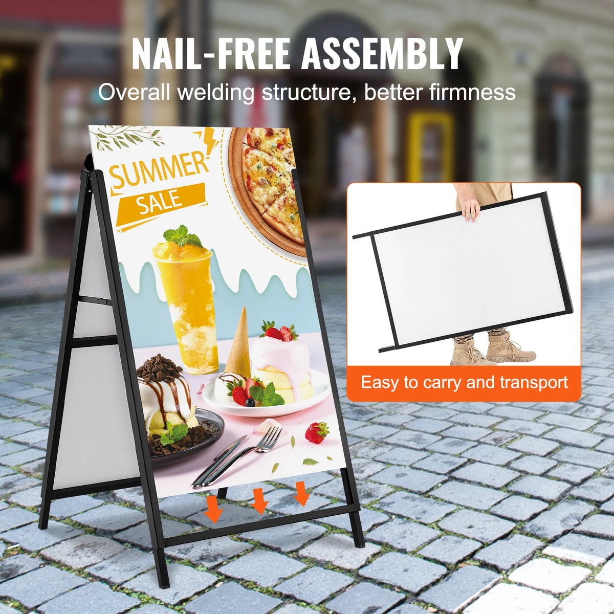 SucceBuy Double Sided Metal Poster Board Easel Display Stand