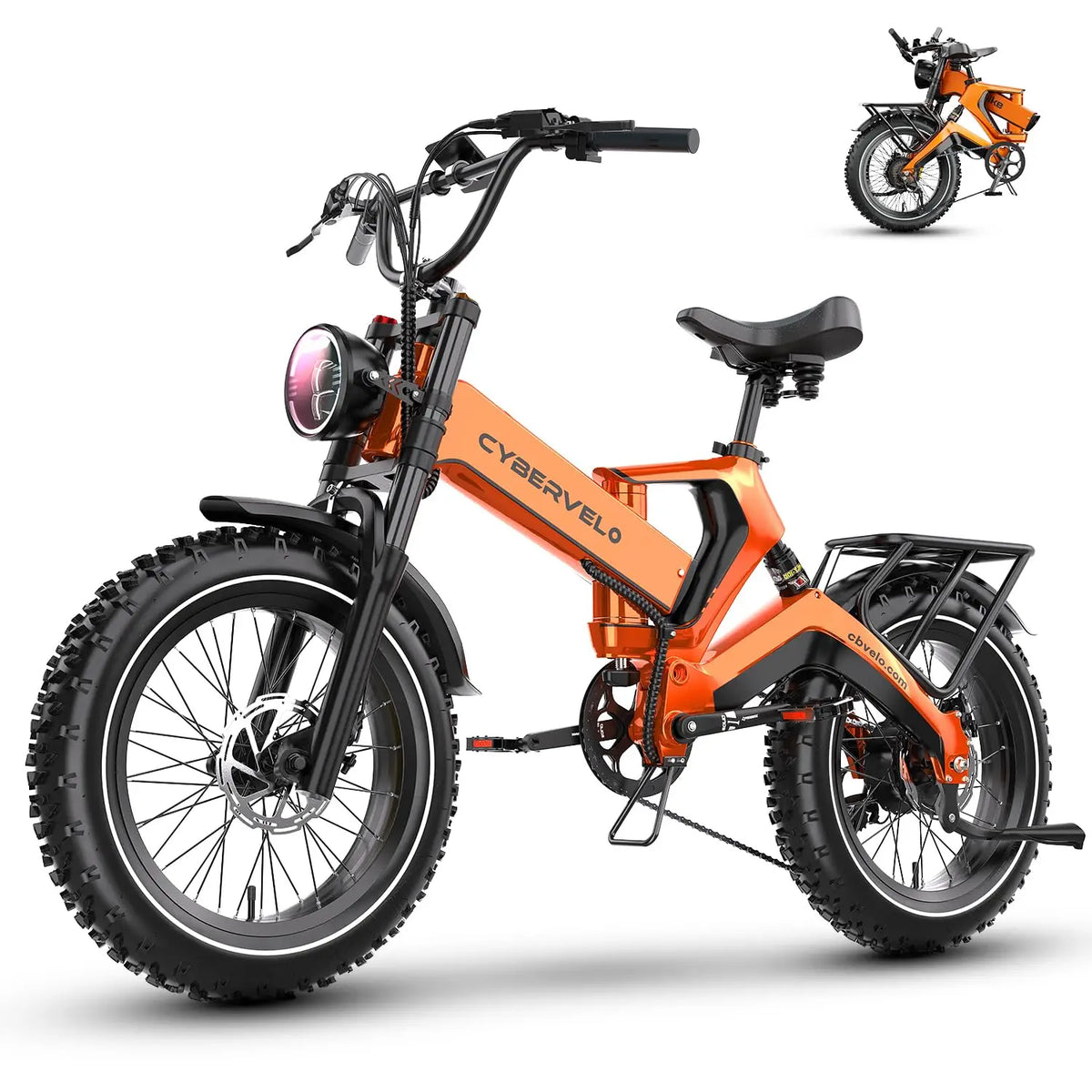 CyberVelo Fat Tire Foldable Electric Bike 2000W Motor 48V Battery