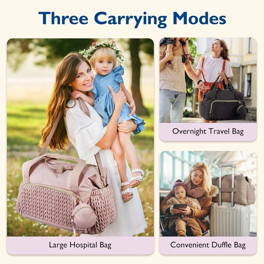 Large Capacity Travel Diaper Bag Tote For Hospital Care