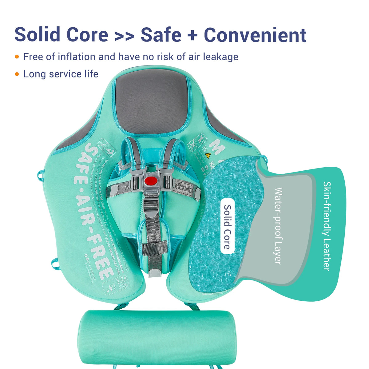 Mambobaby Baby Float With Sunshade Canopy And Safety Strap
