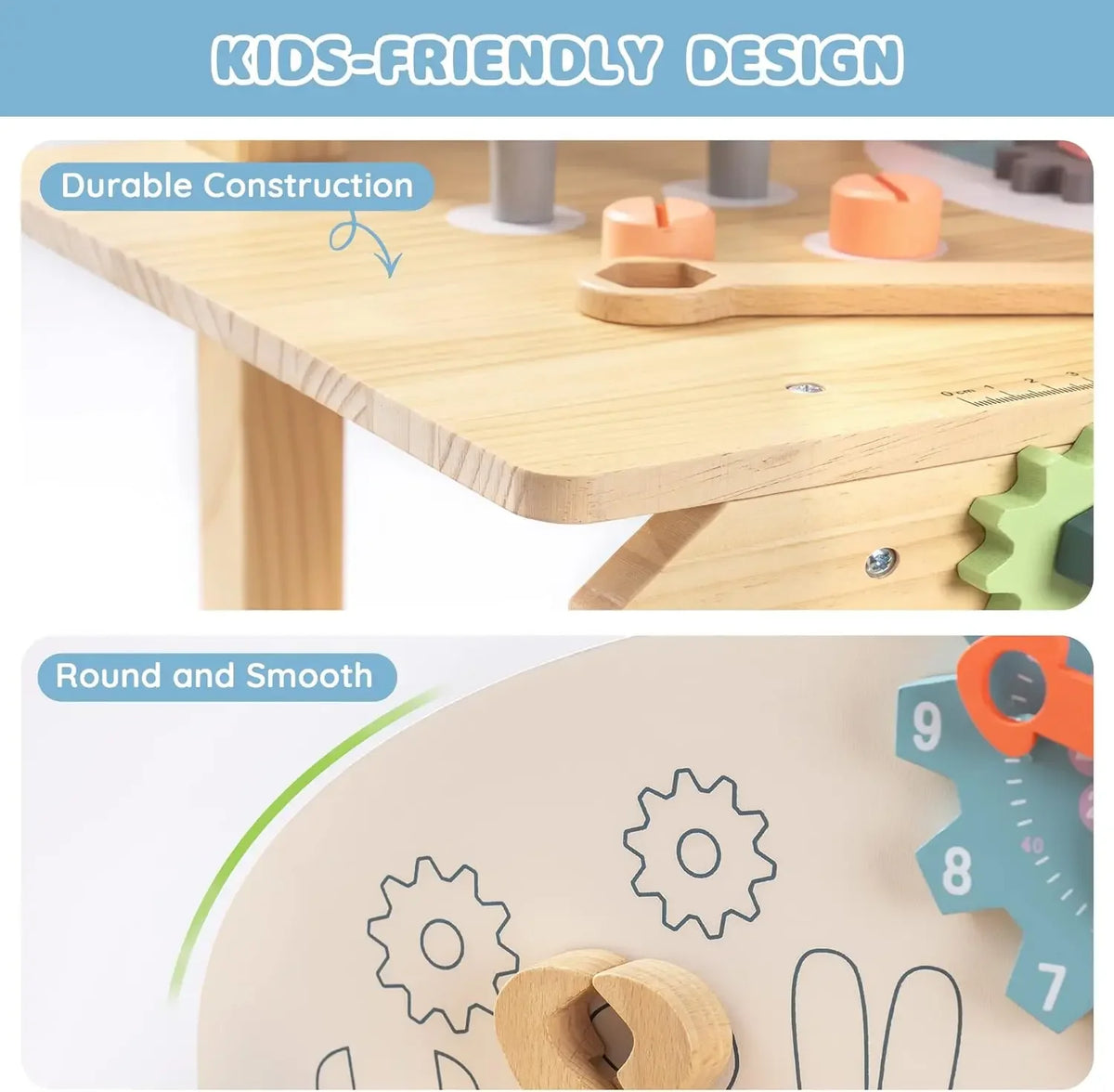Robotime Kids Wooden Tool Bench Set Construction Workshop