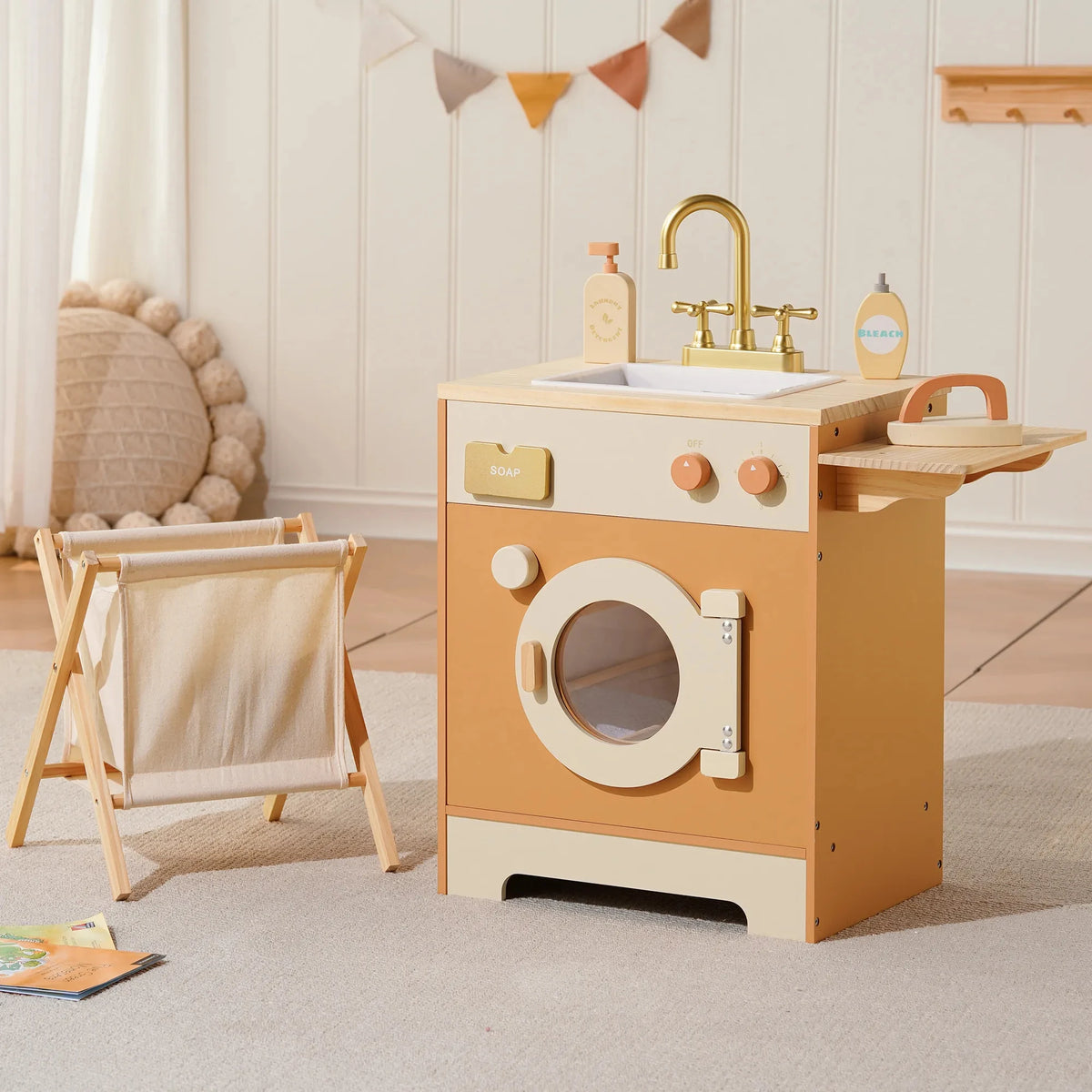 Robud Wooden Play Kitchen Set With Oven Fridge And Washer
