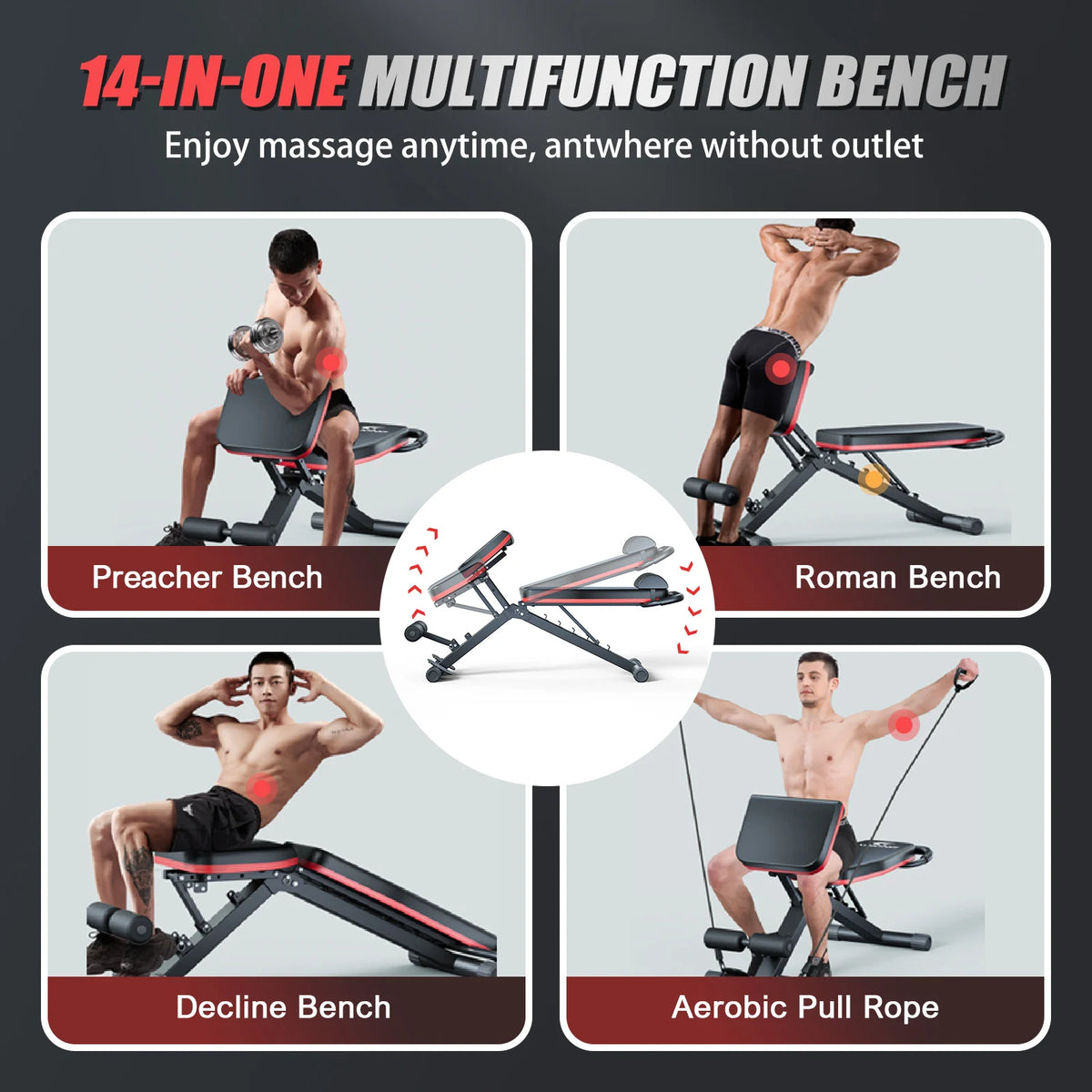 Multi Functional Foldable Dumbbell Weight Bench For Home Fitness