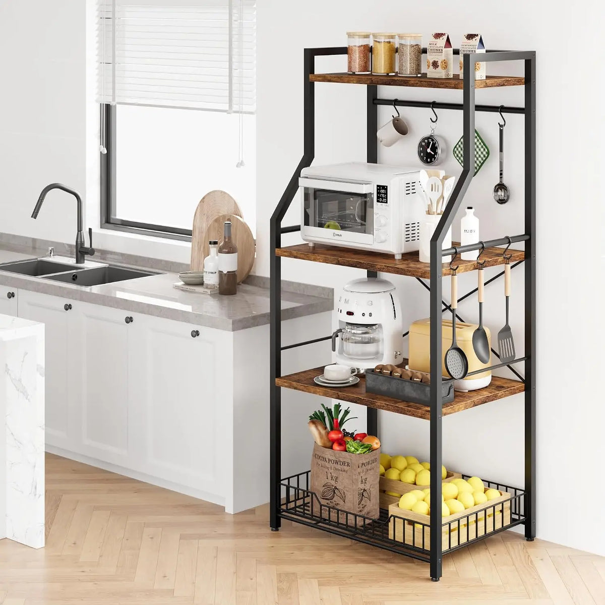 Garvee 4 Tier Metal Kitchen Cookware Organizer Storage Rack