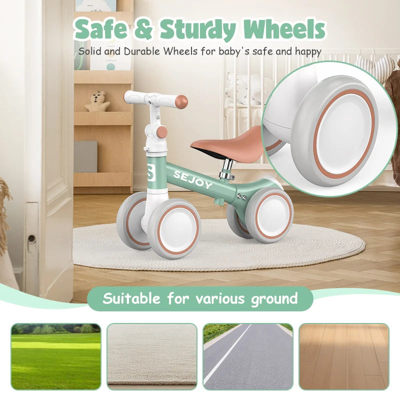 Sejoy Durable Four Wheel Balance Bike For Toddlers