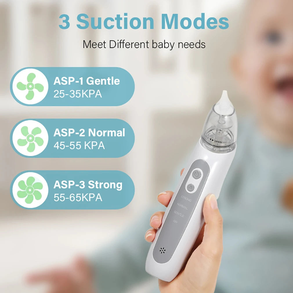 Electric Baby Nasal Aspirator With Three Suction Modes USB Charging