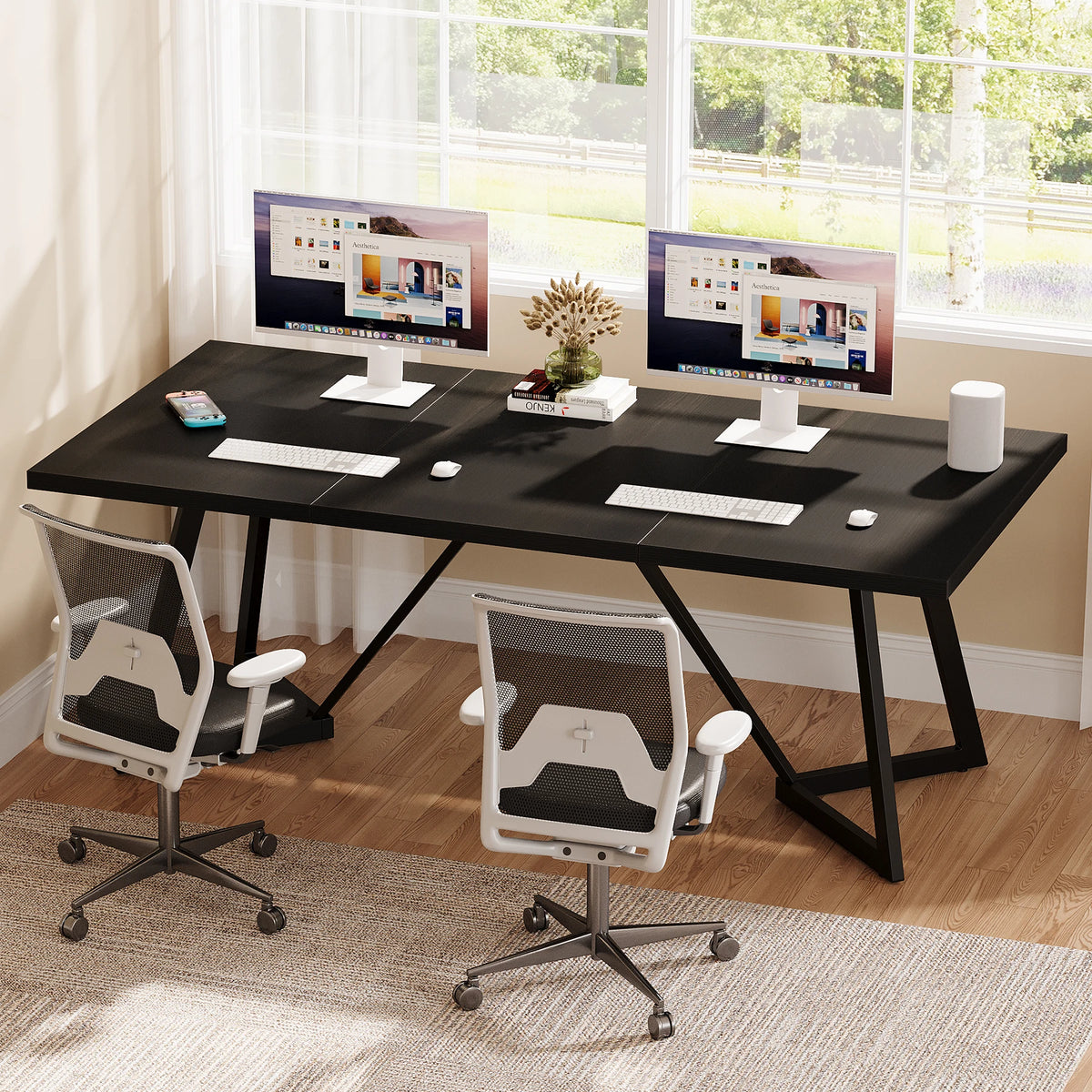 Tribesigns Executive Office Desk With Sturdy Metal Frame