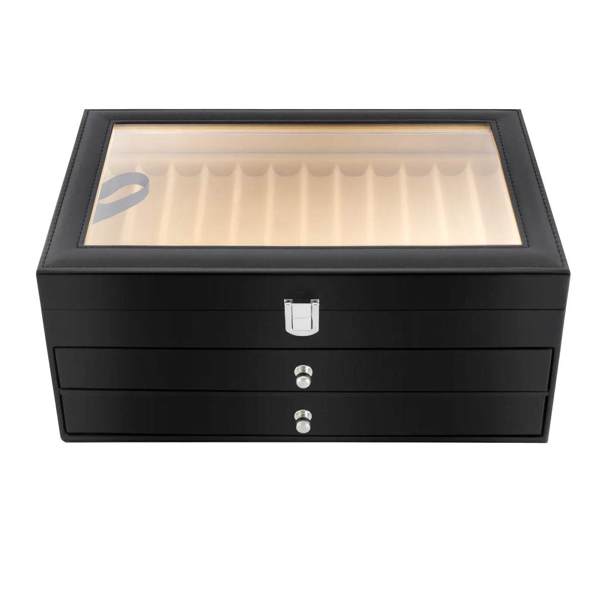 Luxury Pen Display Organizer Case With Glass Window