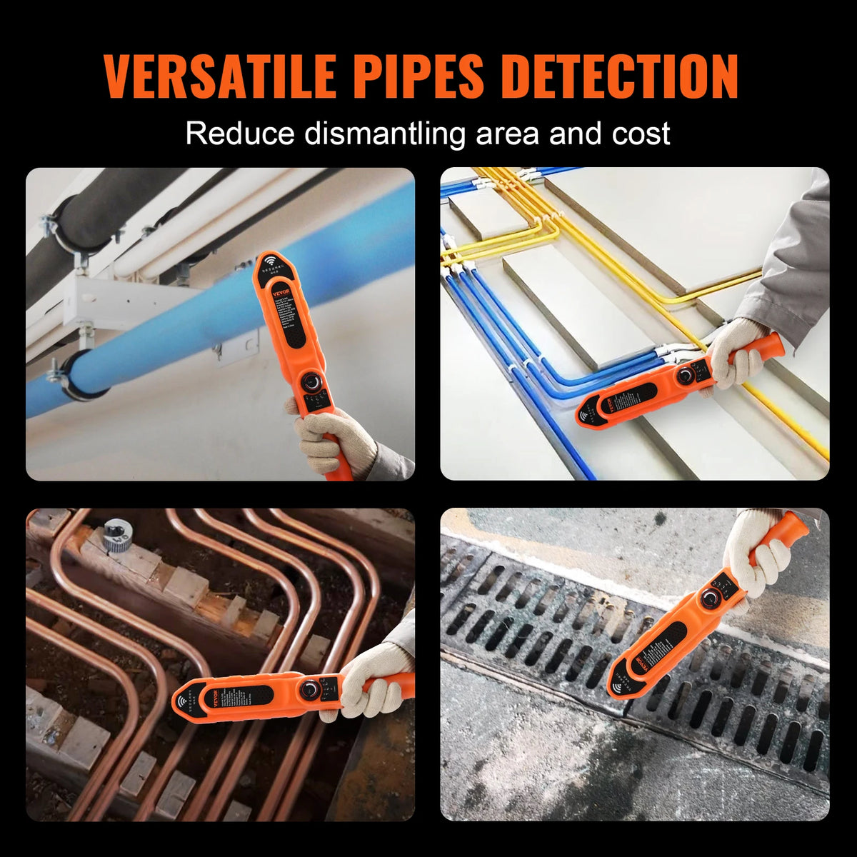 Waterproof Underground Pipe Blockage Detector Plastic PVC Wall Scanner