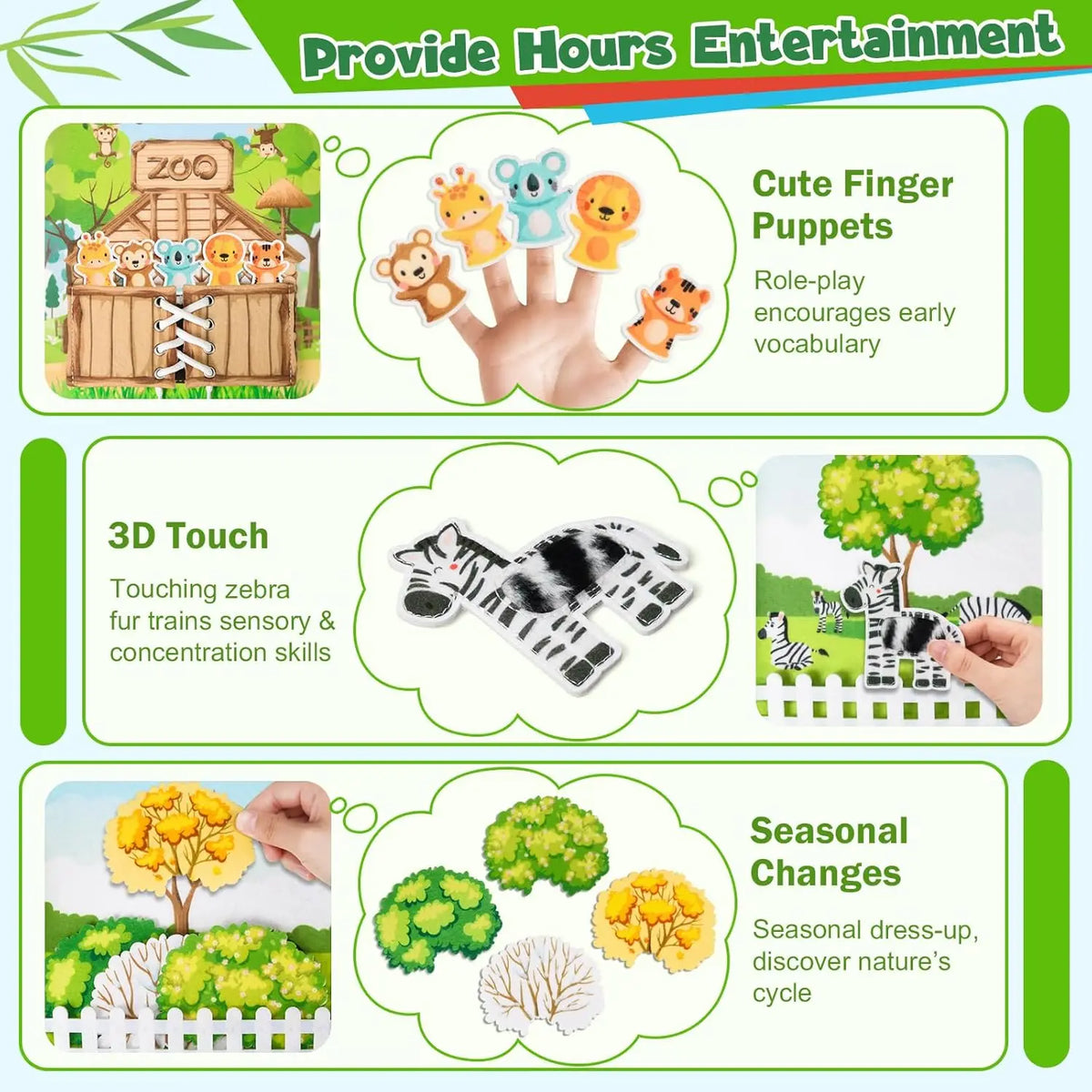 Cloth Learning Board Busy Book For Toddlers Alphabet Numbers Shapes