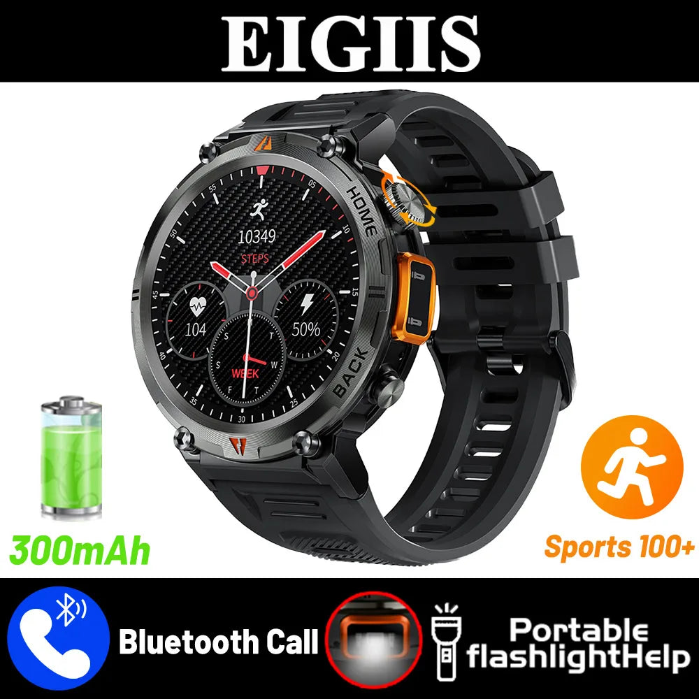 EIGIIS KE3 Bluetooth Call Smartwatch With Heart Rate LED Light
