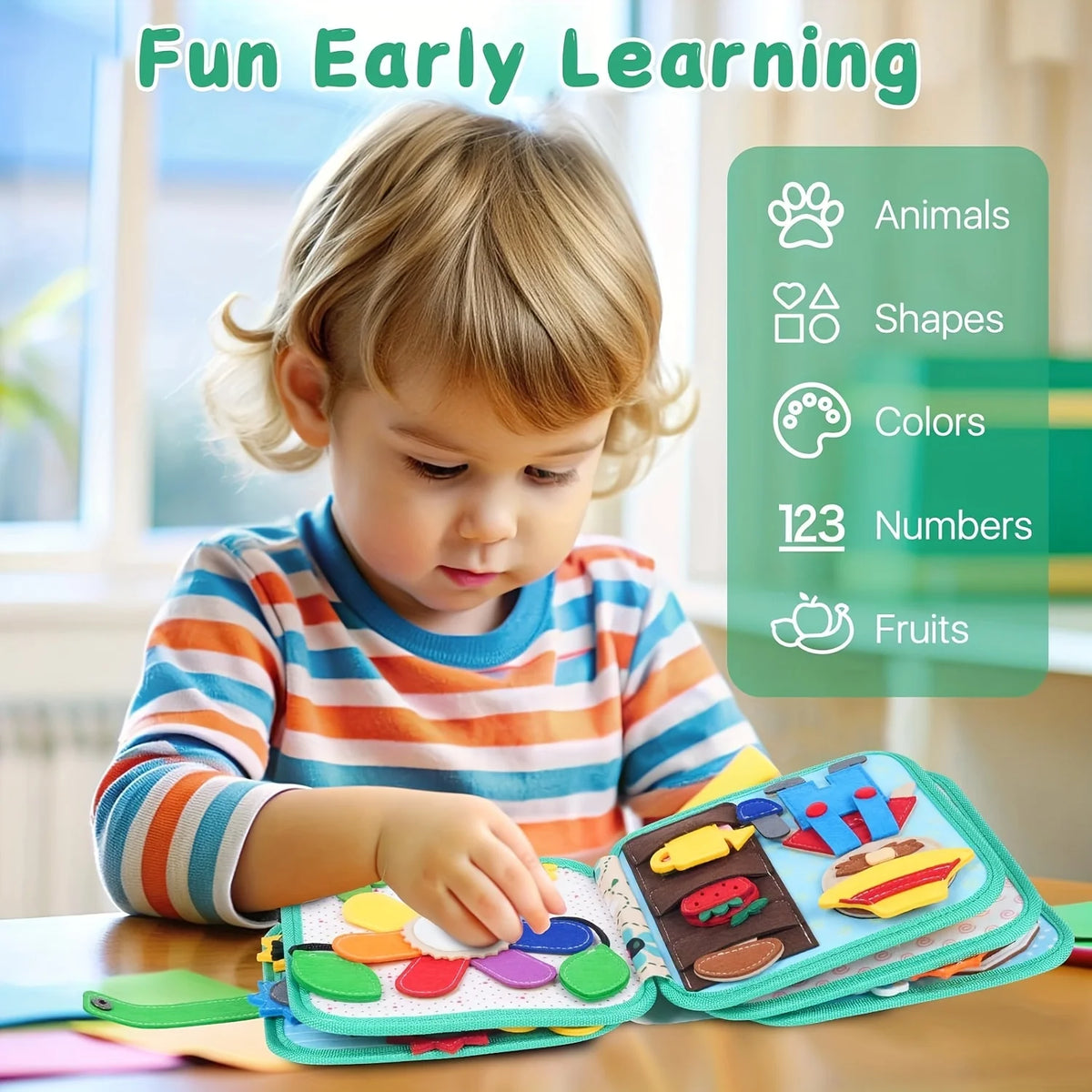 Cloth Busy Book Learning Board For Toddlers And Kids