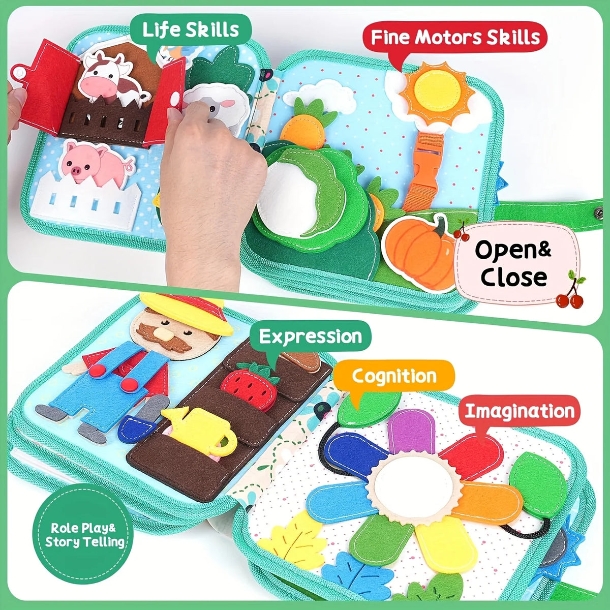 Cloth Busy Book Learning Board For Toddlers And Kids
