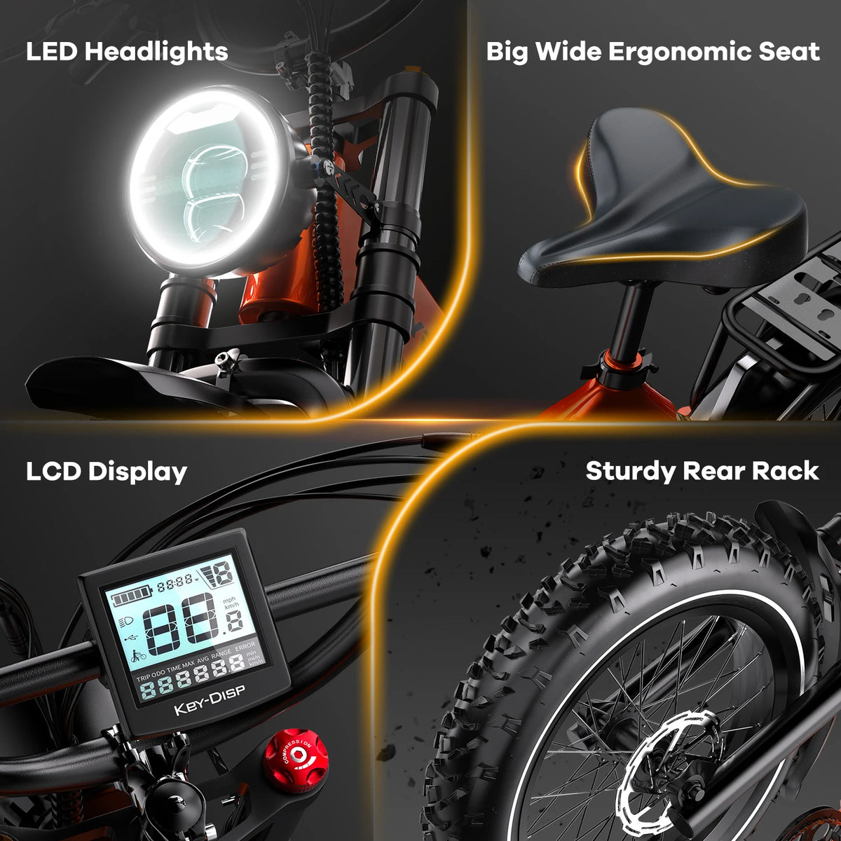 CyberVelo Fat Tire Foldable Electric Bike 2000W Motor 48V Battery