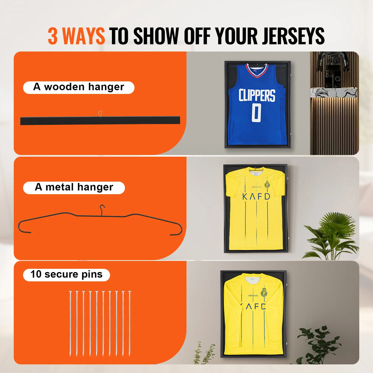 VEVOR Lockable Jersey And Sports Card Shadow Box Display Case