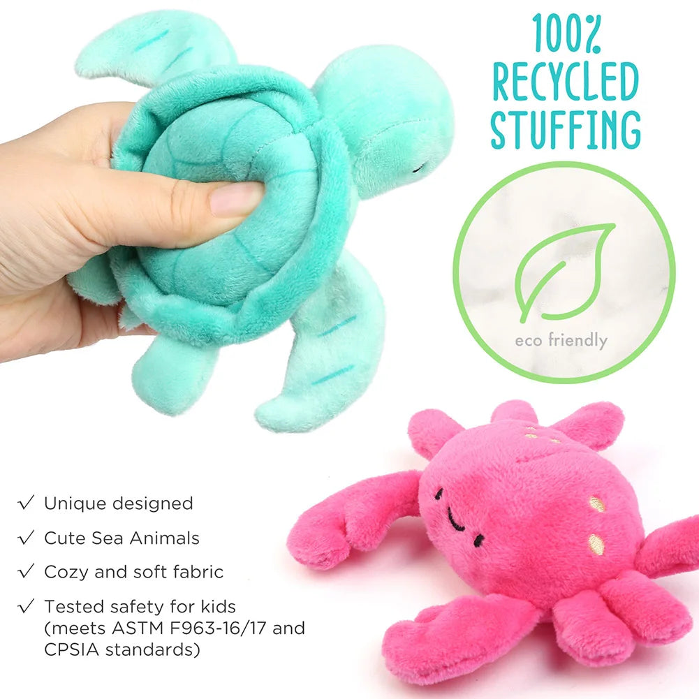 Sea Creature Plush Toys With Carrying Bag For Kids
