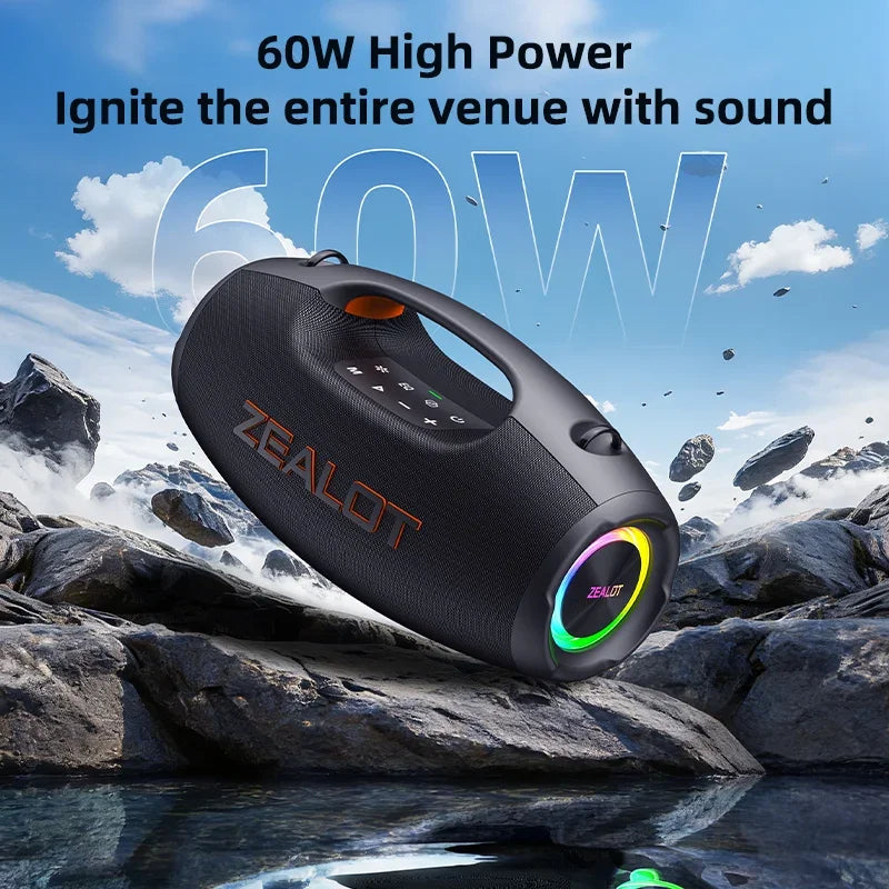 Zealot S86 Bluetooth Speaker 60W Subwoofer Outdoor IPX6 Portable