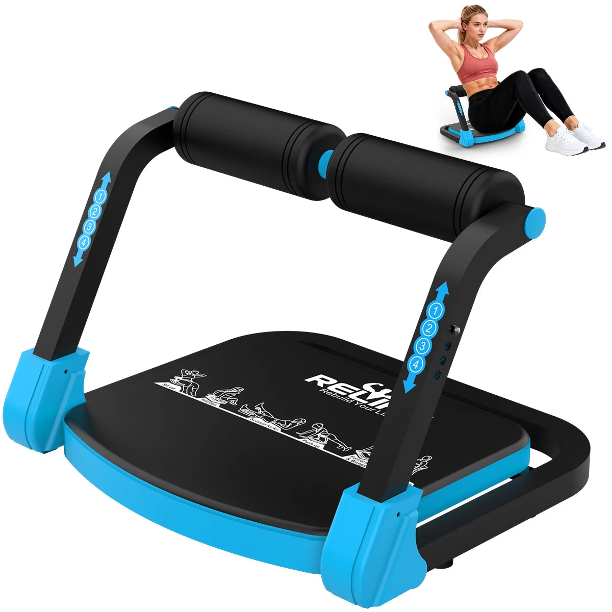 Foldable Adjustable Core Training Machine Automatic Sit Up Equipment