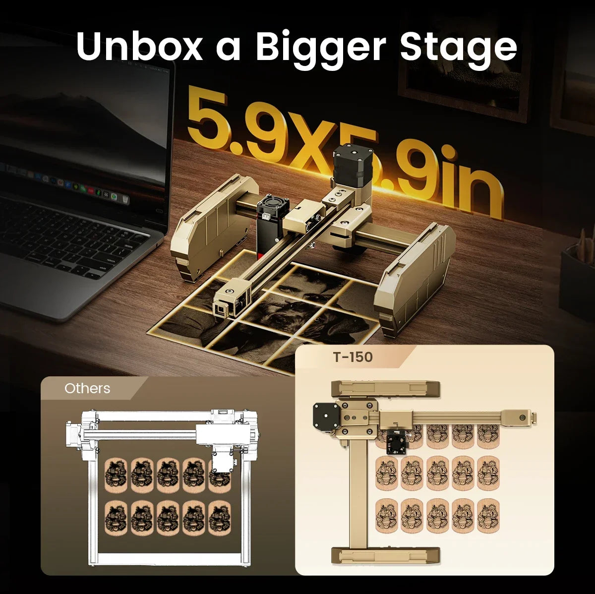AlgoLaser Compact Laser Engraver For Wood Metal Acrylic Materials