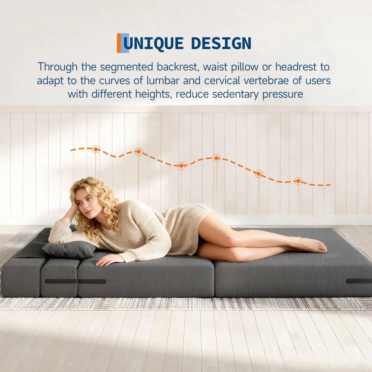 HobbyLane 4-In-1 Folding Sofa Bed Convertible Loveseat Couch