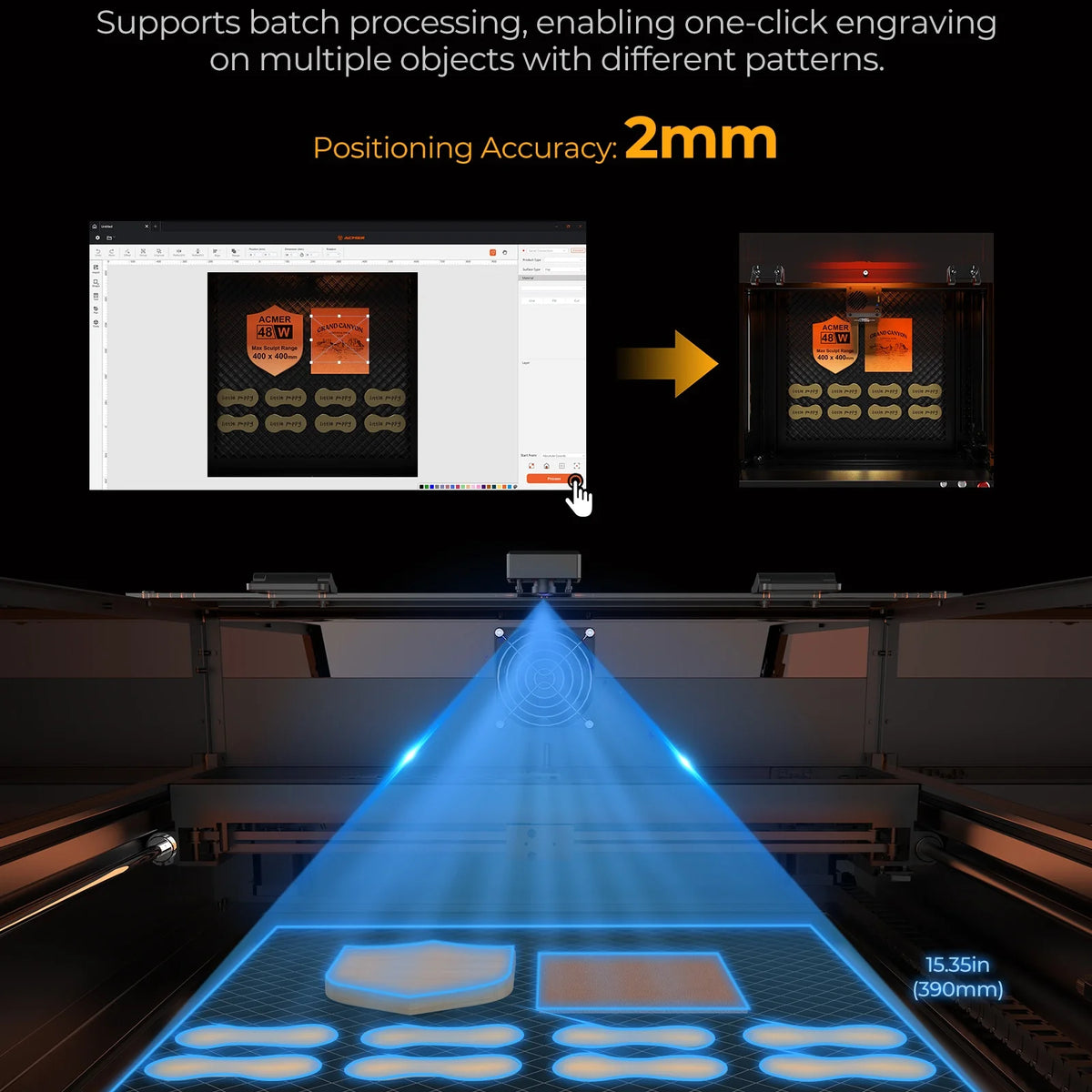 Acmer P3 Industrial Laser Engraving CNC Woodworking Cutting Machine