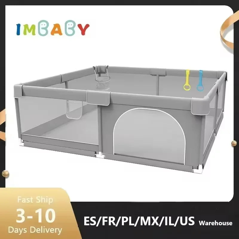 IMBABY Baby Playpen With Ball Box And Child Safety Barrier