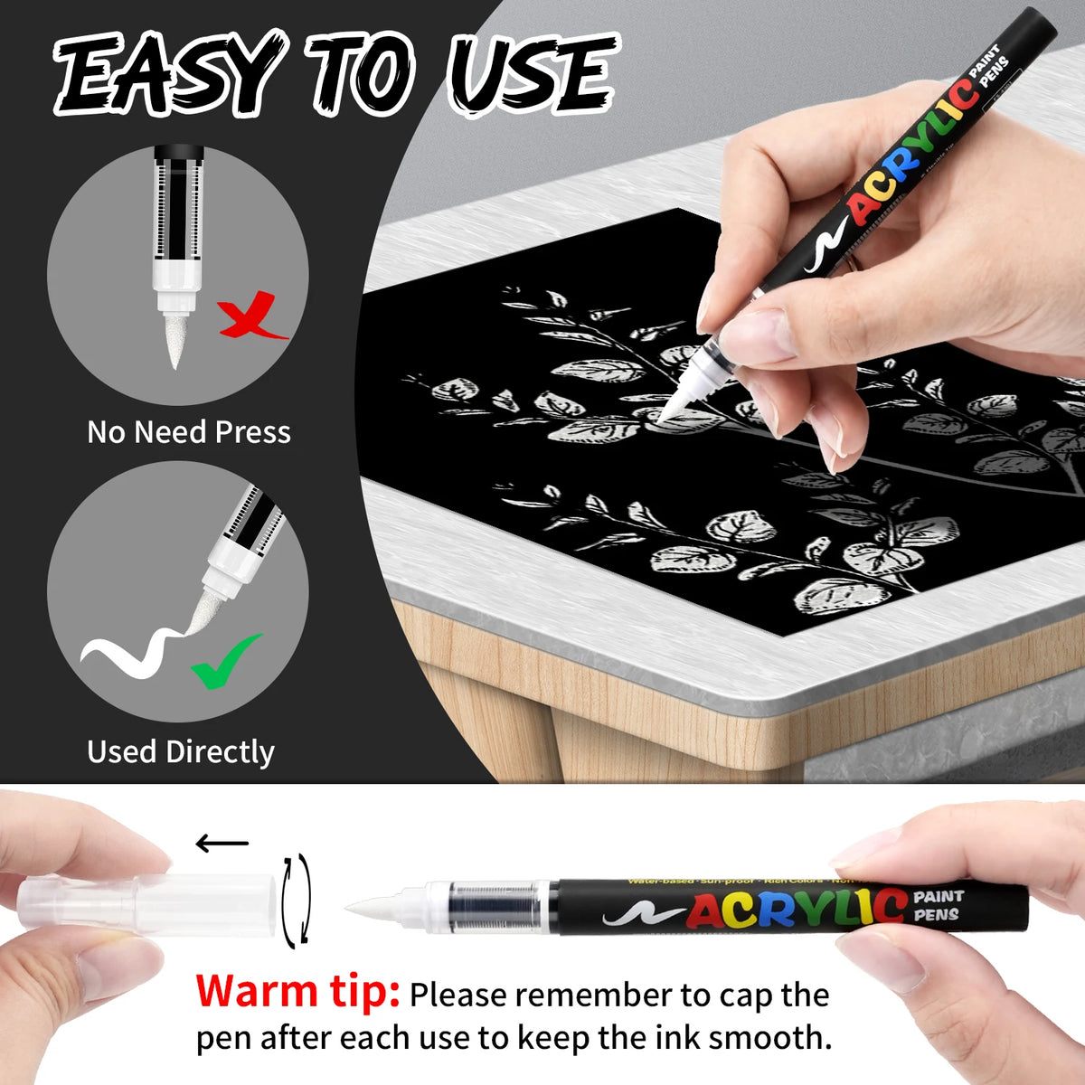 Acrylic Paint Markers Set for Illustration Sketching Wood and Glass
