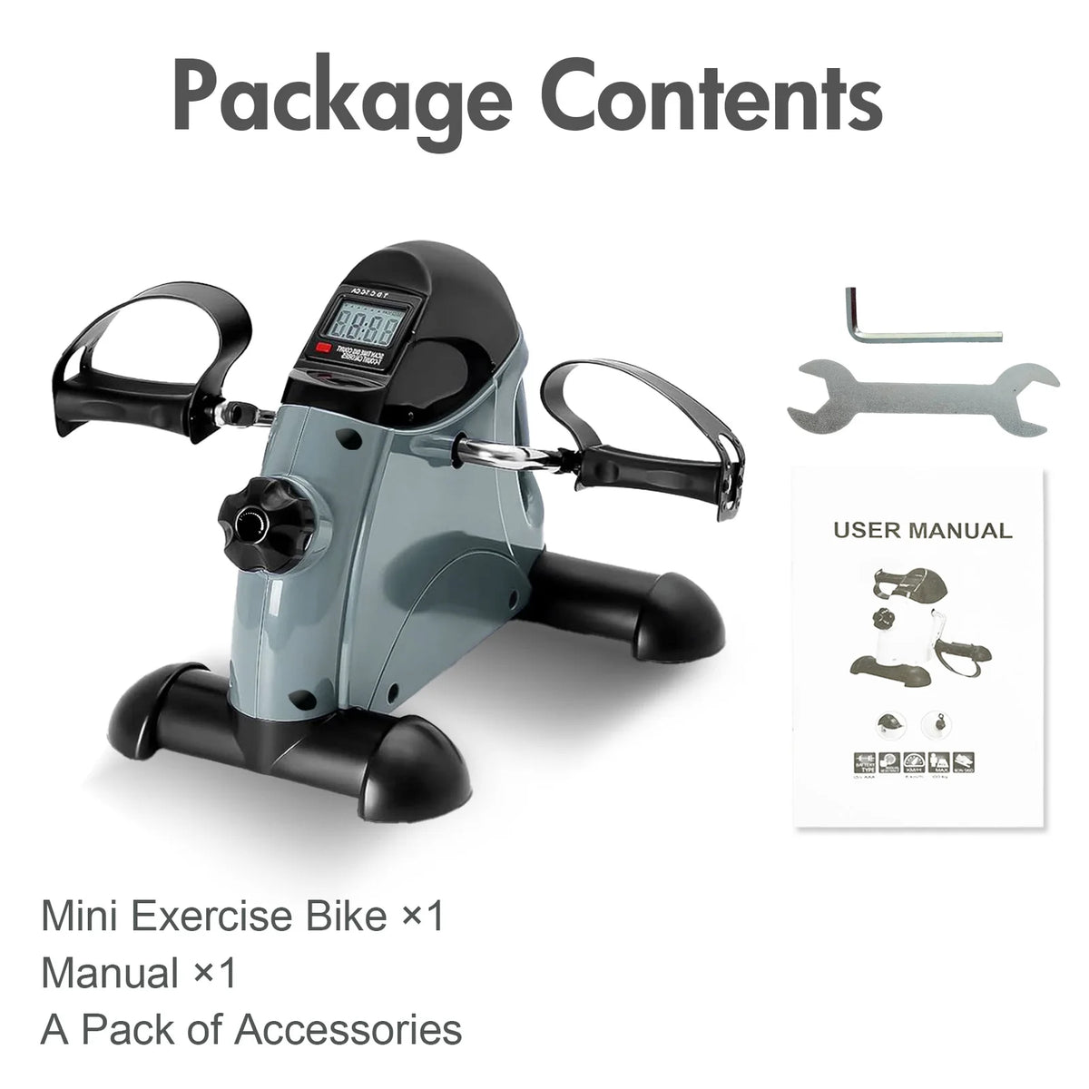 Compact Motorized Under Desk Pedal Exerciser With Digital LCD Display
