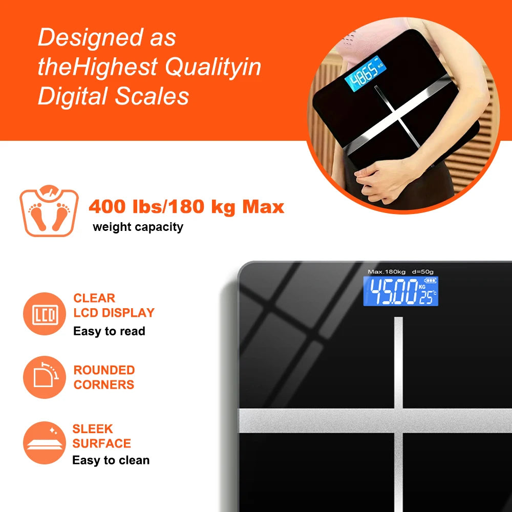 Znlyrion Digital Bathroom Scale With Tempered Glass Platform