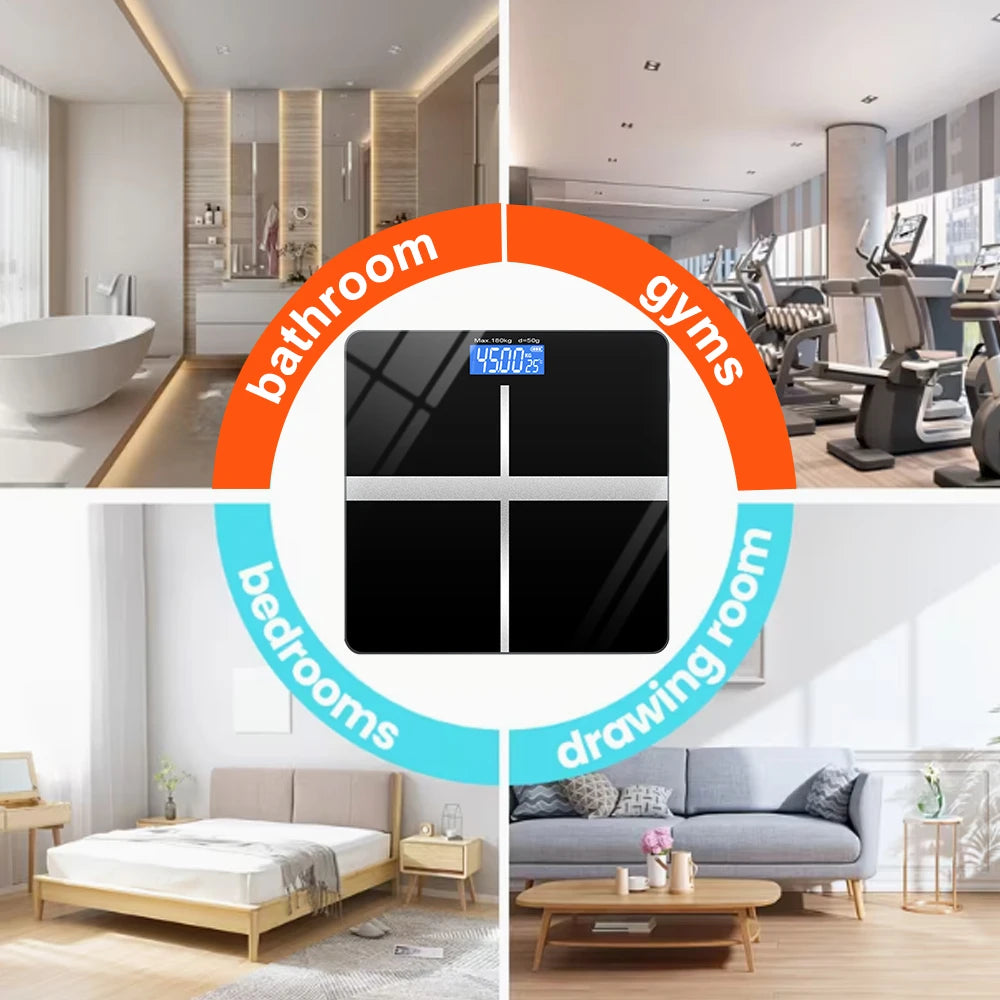 Znlyrion Digital Bathroom Scale With Tempered Glass Platform